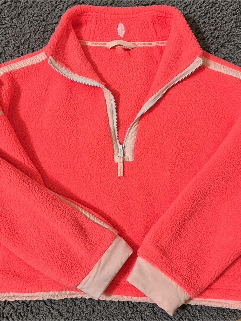 FP Movement by Free People Coral Sherpa Half-Zip Pullover